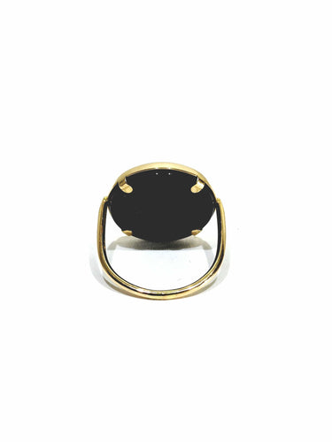 Bague 59 Ginette NY - Bague en or rose 18 carats et onyx 58 Facettes
