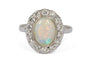 Bague 53 Bague opale cabochon et diamants en or blanc 18 carats 58 Facettes 11768