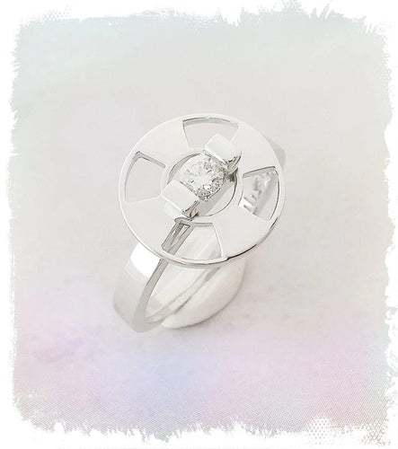 Bague 54.5 Solitaire Lilistone Diamant & Or Blanc 58 Facettes AA 1435