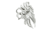 白金Art Deco双夹胸针，配有铂金和钻石 