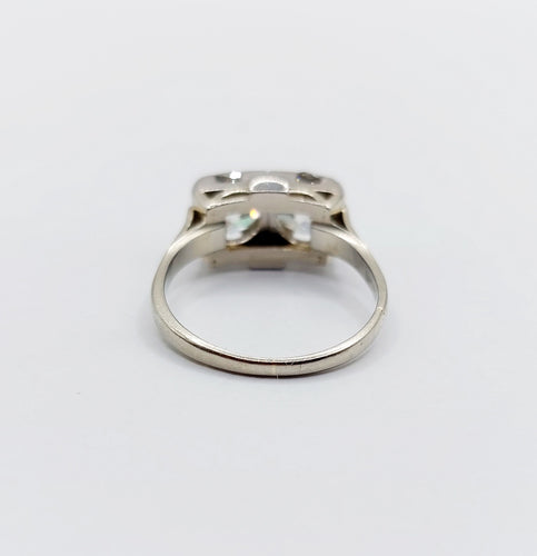 Ring Toi & Moi Art Deco aus 18k Weißgold und Diamanten 