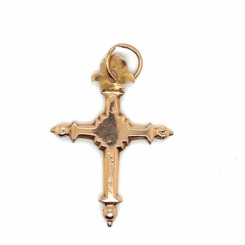 Croix Jeannette Ancienne or rose 58 Facettes