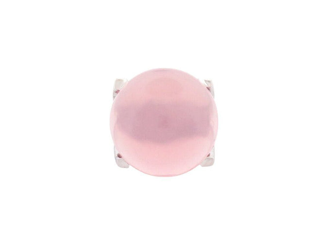 Bague 50 bague cabochon quartz rose etoile t50 en or blanc 18k 21.8 gr 58 Facettes 267805