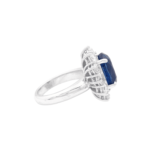 Bague 52 Bague "Pompadour" or blanc, diamants, saphir. 58 Facettes 34460