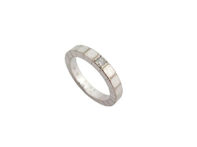 Bague 51 bague CARTIER lanieres b4058751 taille 51 or blanc 18k diamant 0.05ct 58 Facettes 249804
