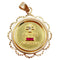 Pendentif RARE Pendentif AUGIS médaille d'amour 26 mm or rose 18k orné de rubis : "+ qu'hier - que demain" (circa 1970) 58 Facettes A05093