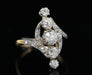 Bague 49 Bague Belle Epoque de forme marquise en diamants 58 Facettes