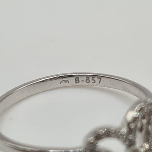 Bague 51.5 Bague papillon or blanc sertie diamants 58 Facettes