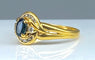 Bague 57 Bague en or jaune 18 carats en saphir et diamants 58 Facettes AB337
