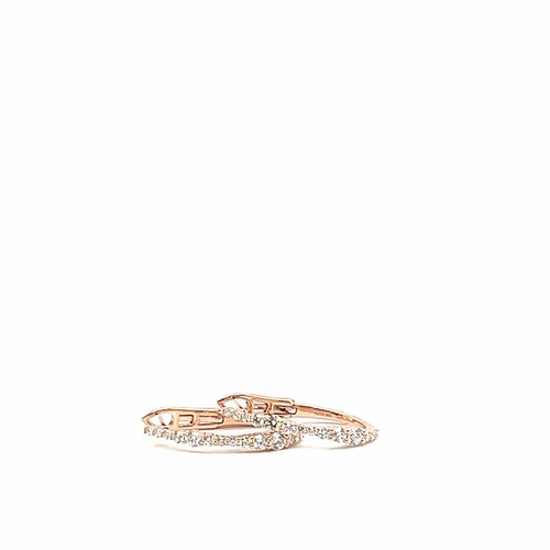 Boucles d'oreilles Boucles d'oreilles créoles en or rose 18 carats et diamants 58 Facettes