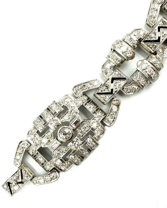 Bracelet Bracelet Art-Déco platine et diamants (8.5ct) 58 Facettes