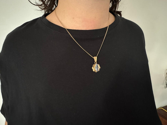 Pendentif Pendentif Or Et Topaze Bleue 58 Facettes