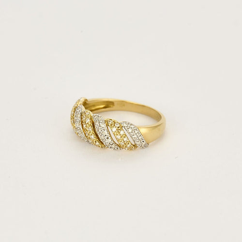 Bague 53.5 Bague en Or jaune & blanc 18k 58 Facettes THI0308