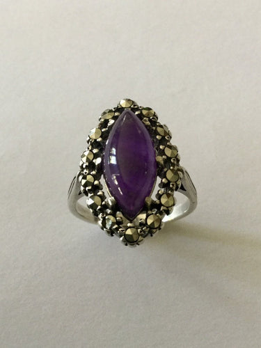 Bague 54 Bague Améthyste, quartz & marcassites 58 Facettes 602317