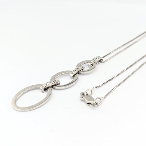 Collier Collier or blanc et diamants 58 Facettes 30441