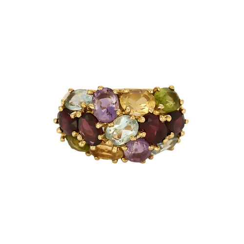 Bague 55,5 Bague jonc en or jaune et pierres fines 58 Facettes MON1096