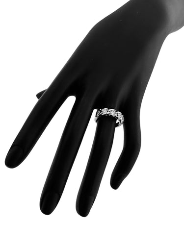 Bague 51.9 Bague en or blanc des diamants naturels 58 Facettes