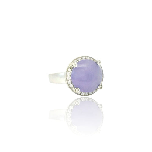 Bague POIRAY - Bague "filles Antik" or blanc, calcédoine, diamants 58 Facettes