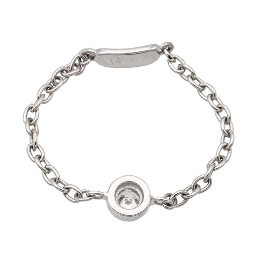 Bague 54 Bague Chaînette Or blanc Diamant 58 Facettes 578663RV