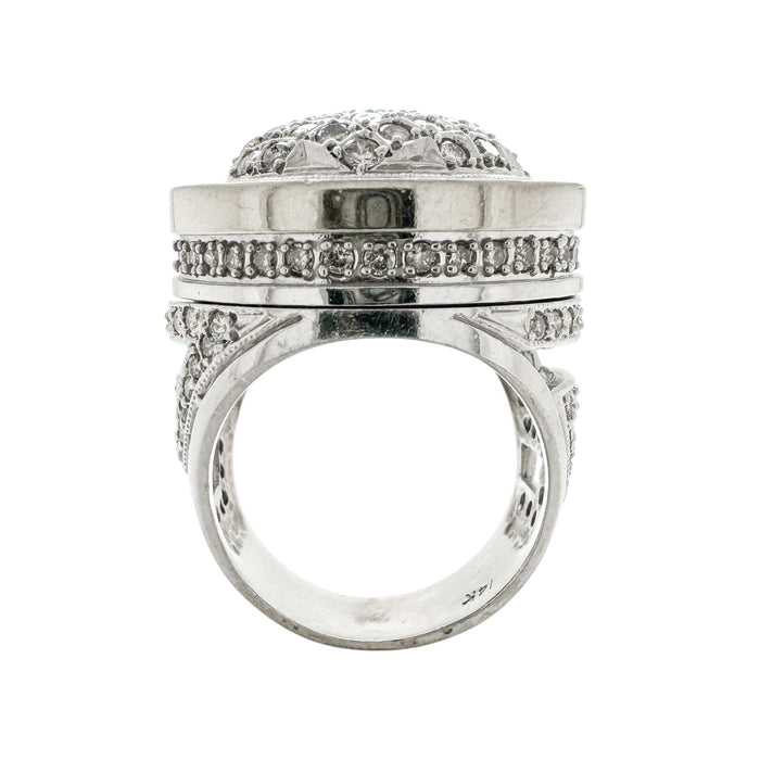 Bague 63 Bague Homme or blanc diamants 3ct 58 Facettes