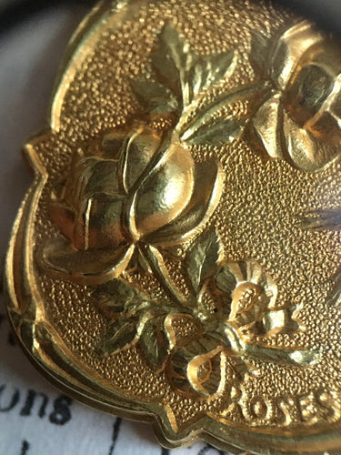 Pendentif Pendentif porte-photo Art Nouveau en or jaune et or vert 58 Facettes