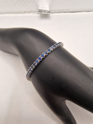 Bracelet Bracelet tennis saphir en or blanc 58 Facettes
