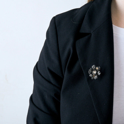 Broche Broche XIXe Eglantine, Or, Argent et Diamants Taille Rose 58 Facettes
