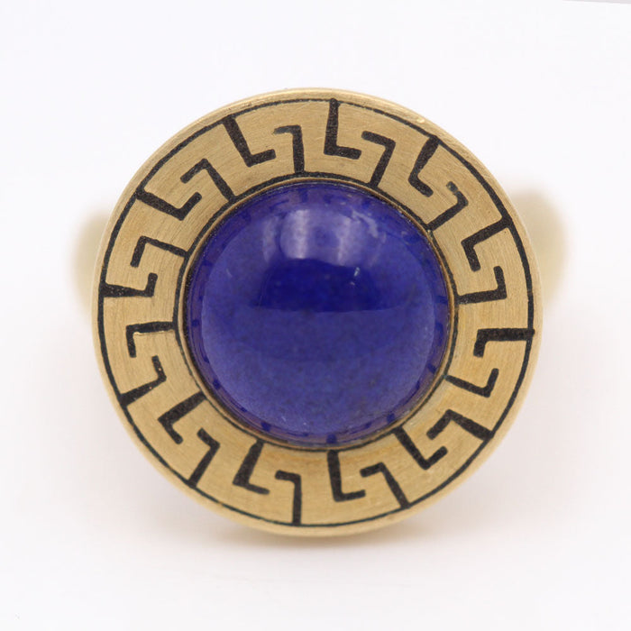 AZTECA Gouden Ring met Lapis Lazuli