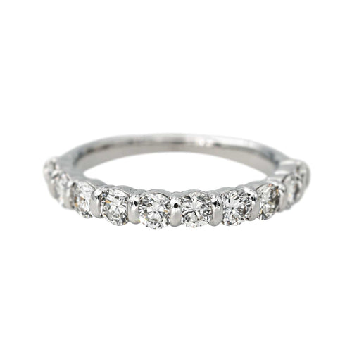 Bague 49 Bague  Demi-alliance Or blanc Diamant 58 Facettes 4191446CN