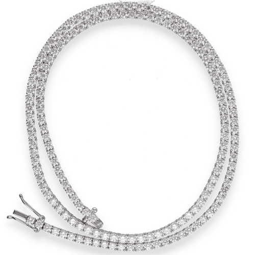 Collier Collier Tennis en or gris et diamants brillants 58 Facettes