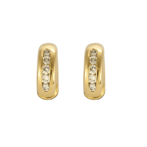 Boucles d'oreilles Paire d'anneaux d'oreilles en or jaune et diamants 58 Facettes CAN1352X3
