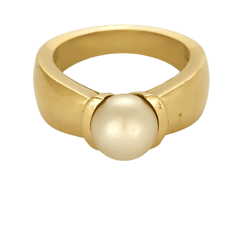 Anillo de perla en oro amarillo 