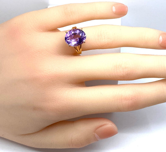 Bague 50 Bague or jaune améthyste 58 Facettes AB647