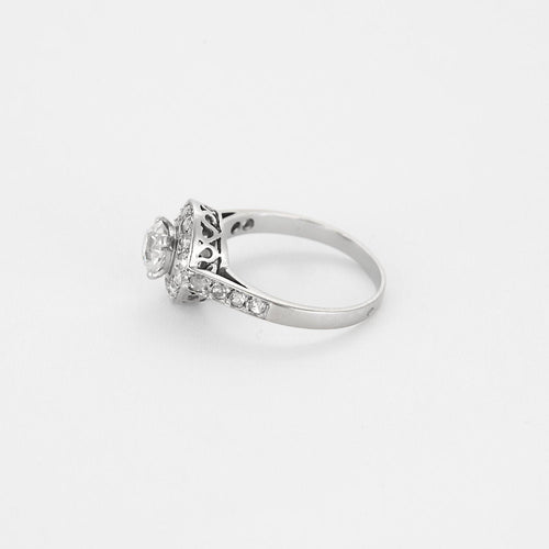 Bague 58 Bague solitaire en or gris et diamants 58 Facettes COL31343