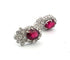 Boucles d'oreilles Boucles d'oreilles en platine serties de rubis et de diamants 58 Facettes