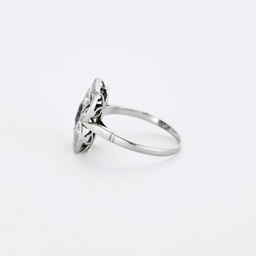 Bague 52 Bague Art Déco saphir diamants 58 Facettes