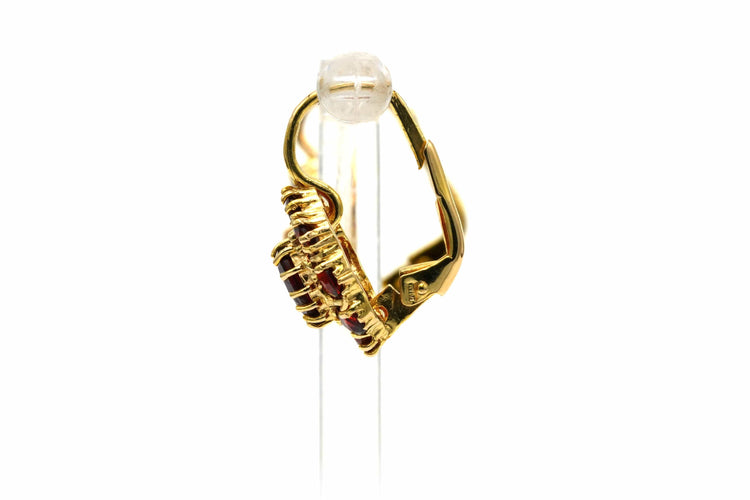 Boucles d'oreilles Boucles d'oreilles contemporaines en or jaune 18 carats et grenats 58 Facettes 23268