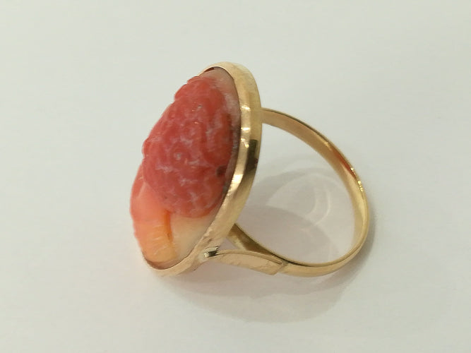 Bague 57 Bague Camée Corail 58 Facettes