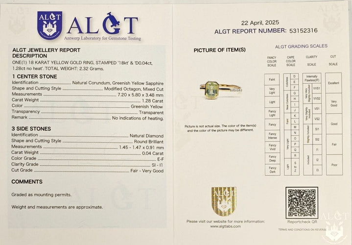 Bague 54 Bague en or blanc avec saphir jaune et diamant 58 Facettes 53152316