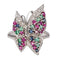 56 Bague Papillon Or blanc Rubis, Emeraude, Saphir 58 Facettes 4198263CN