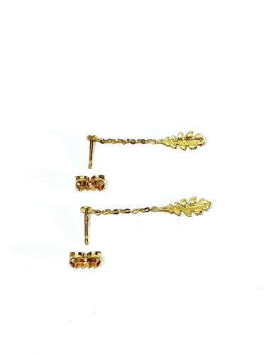 Boucles d'oreilles Paire de boucle d'oreille pendants feuilles en or 58 Facettes 3483