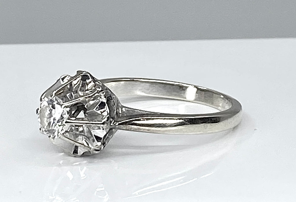 White gold diamond solitaire ring 0.40ct