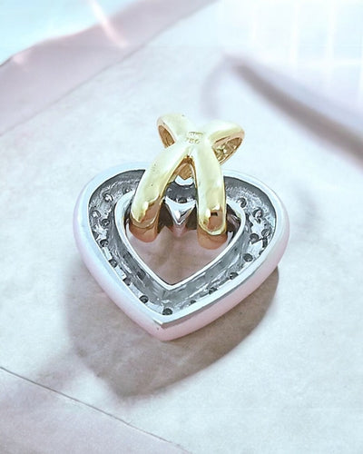 Pendentif Pendentif coeur diamants or blanc et jaune 58 Facettes AA 1675