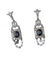 Boucles d'oreilles Boucles d'oreilles de style Art Déco en platine avec diamants et saphirs. 58 Facettes