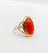 Bague 43 Bague cocktail or rose, cabochon de corail, Art Déco 58 Facettes A06379