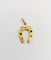 Pendentif fer à cheval antique en or 18k pierres bleues et perles