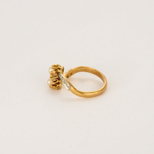 Bague 52 Bague Toi et Moi perles diamants 58 Facettes LP1259/BET