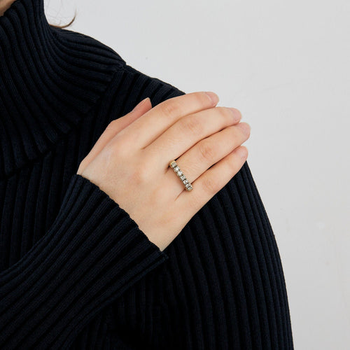 Bague 54 Alliance or jaune et blanc brillants 58 Facettes 2274456