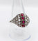 Bague 61 Bague dôme Art Déco or blanc, rubis et diamants taille rose (circa 1910) 58 Facettes A05805