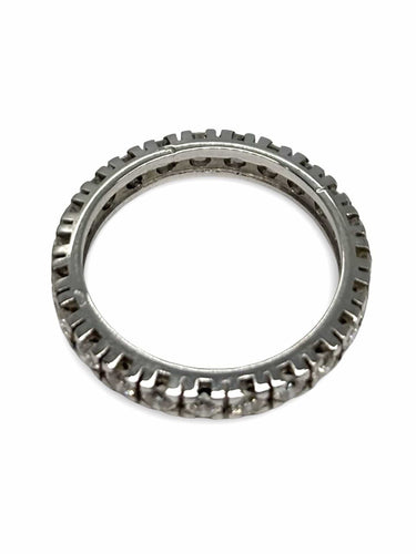 Bague 56 Alliance tour complet or blanc et diamants 0,85 ct 58 Facettes 1165